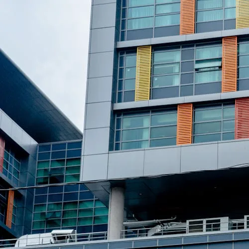 Modern commercial building exterior facade